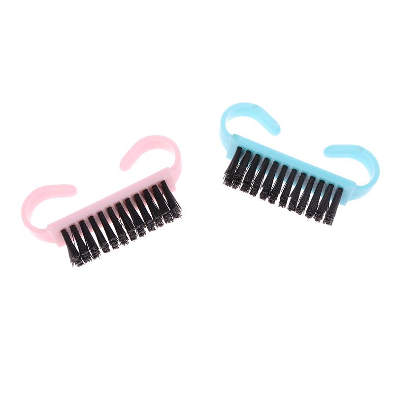 2Pcs Nail Brush Nail Art Manicure Pedicure Soft Remove Dust Plastic Cleaning Nail Brushes File Tools Set