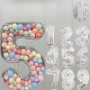 65Inch Giant Foil Number Balloon DIY Filling Frame Kids 1st Birthday Party Decoration Wedding Anniversary Supplies Mosaic Box