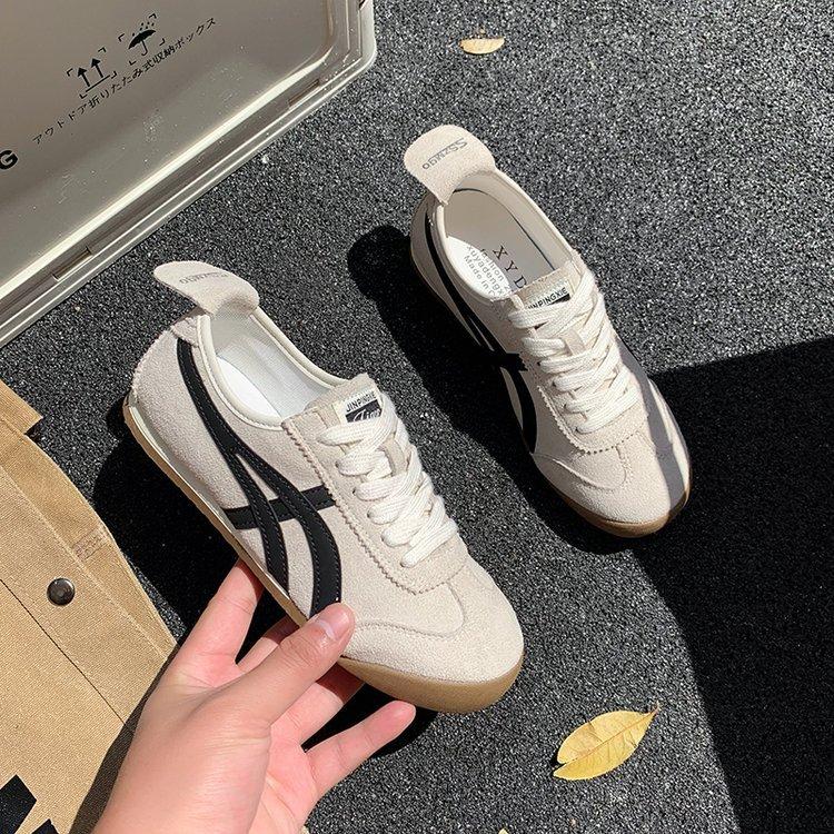 Soft leather version~ versatile German training shoes for women's spring 2025 new sports and leisure ballet retro soft-soled Forrest Gump shoes