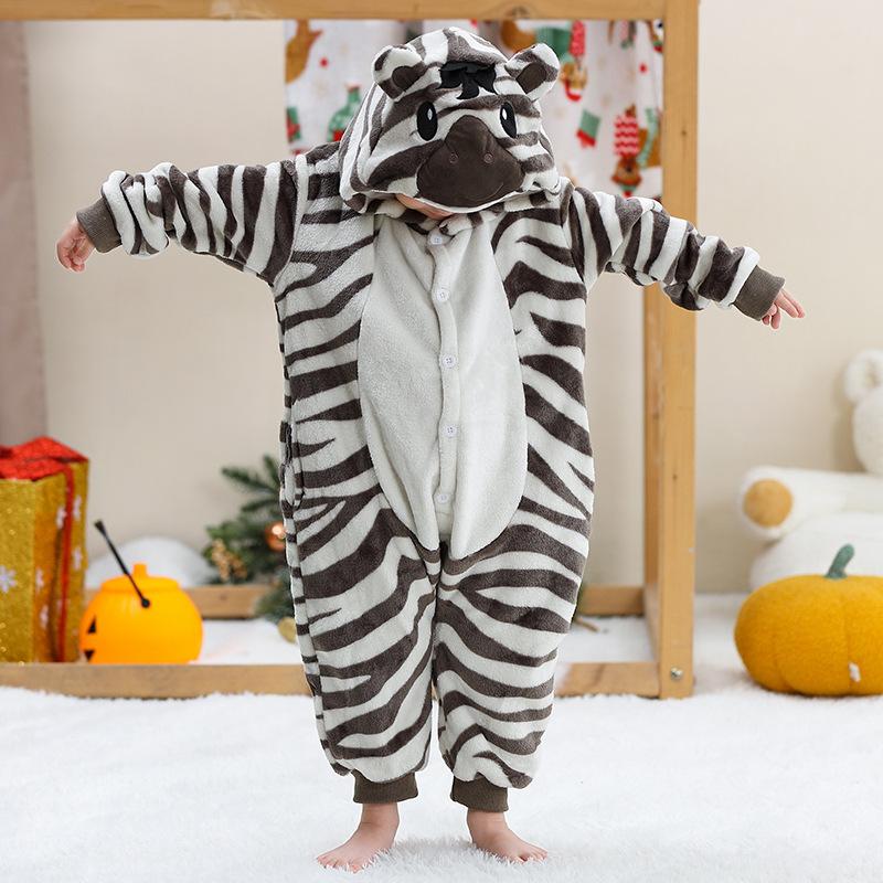 Halloween Capybara Flanelldecke Schlafsäcke Einteiler mit Kapuze Kinderkostüm Kleidung Jumpsuit Nachtwäsche für Jungen Mädchen