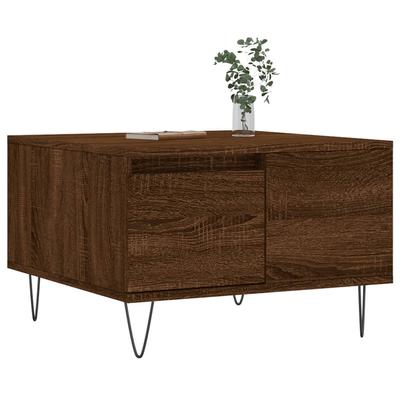 Coffee Table Brown Oak Look 55 X 55 X 36.5 Cm Engineered Wood