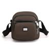 Trendy Nylon Multi-Layer Zipper Crossbody Bag - Simple, Lightweight, and Casual Solid Color Shoulder Bag