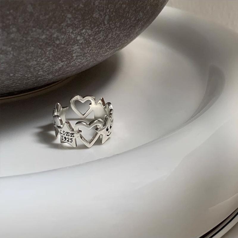 Trendy Geometric Open Adjustable Ring For Women Featuring Charming Star Motif