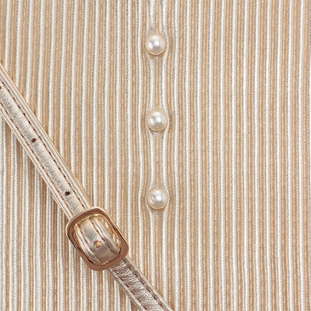 [Perke] Sheepskin pleated 2-way mini shoulder bag with pearls