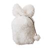 Fluffy 4-inch Urn Cover with Ears and Tail, Boa Fabric, Single Urn Cover (White)