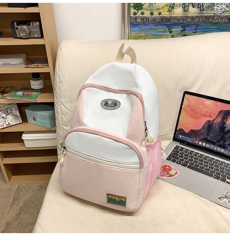 School Bag for Junior High School Students, Large-capacity School Bag, Fashionable Contrasting Colors, Niche Design, Backpack