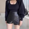 2025 Women's High Waist PU Leather Hip-Hugging Shorts - Slimming & Versatile