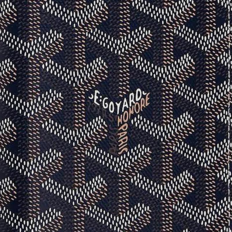 Goyard Grenelle Monogrammed Flap Pocket Canvas And Calfskin Dog Tooth Card Holder Passport Holder Unisex Accessories Navy-Blue GRENELPMLTY-12CL12P