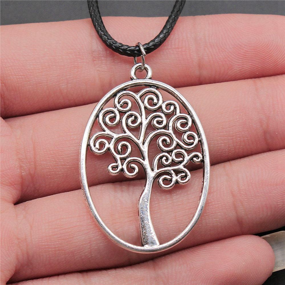 Tree of Life Nature Growth Pendant Antique Bronze Metal Daughter Choker Necklace Trendy Gift