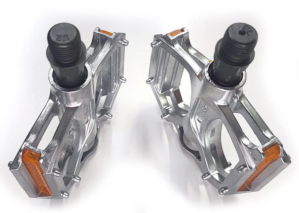 WELLGO Aluminum Flat Pedals, Thin Type M195, Silver [Parallel Import]