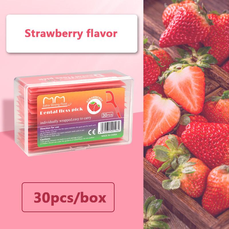 30 Pcs/Box Floss Toothpick Set Colorful Fruit Flavor Dental Floss Pick Portable Toothpick Floss Teeth Cleaner With Storage Tube