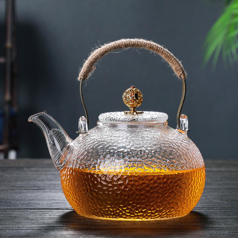 700ML, high-temperature borosilicate glass coffee kettle, rain-drop embossed glass turkish coffee, creative clear kettle tea pot
