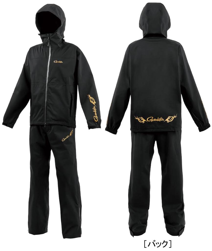 Gamakatsu Rain GM3784 G-SPEC Suit, Black/Gold, LL,