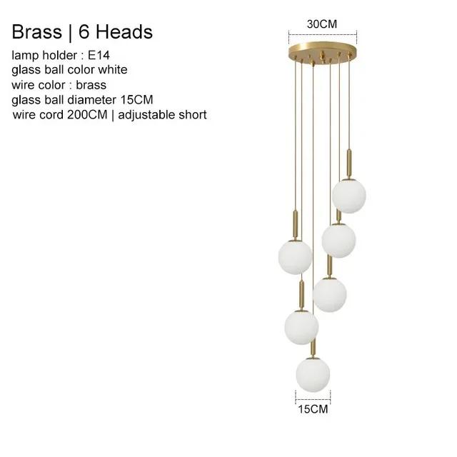 Modern Glass Pendant Light Brass Black Milk Ball LED Chandeliers Lighting for Bedroom Dining Stairs Ceiling Hanging Lamp Lustres