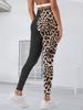 Pocket Style High-Waisted Yoga Pants Women's Leopard Print Fitness High-Stretch Butt-Lifting Sports Leggings
