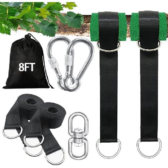 Tree Swing Straps Hanging Kit 3FT/8FT/15FT/20FT/25FT, Extra Long Tree Swing Straps Holds 5500 Lbs with Lock Carabiners & Tree Protectors, Safer for