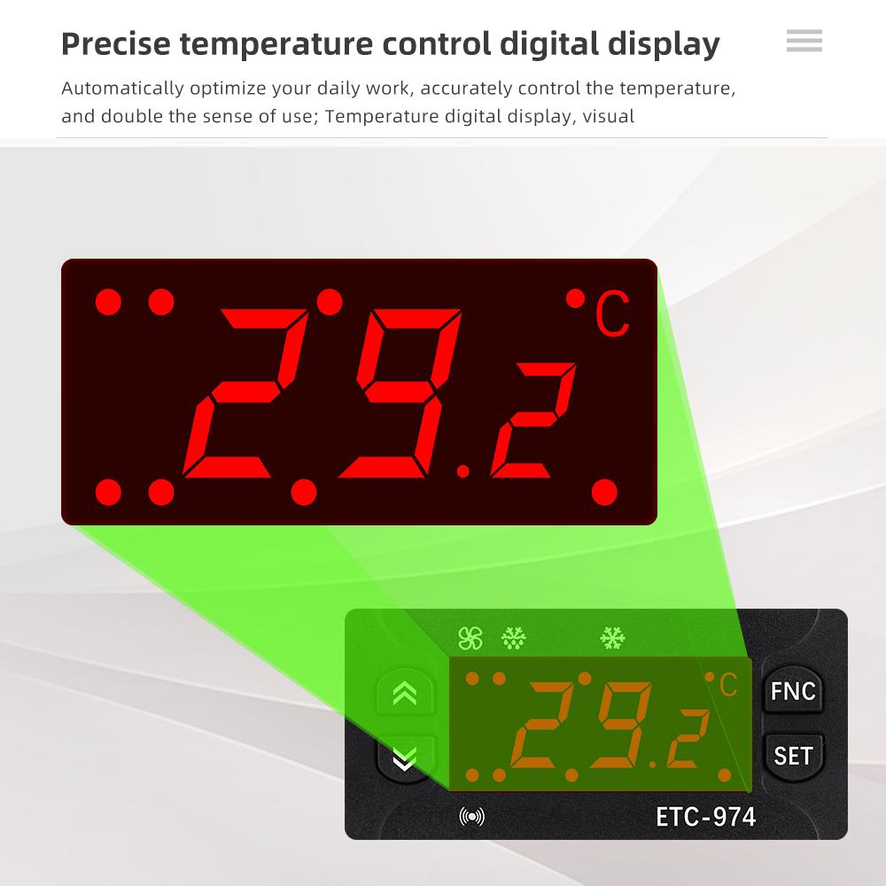 220V Digitaler Temperaturregler Präzisions-Kältethermostat Mikrocomputer-Thermoregler Temperaturregelung NTC-Sensor
