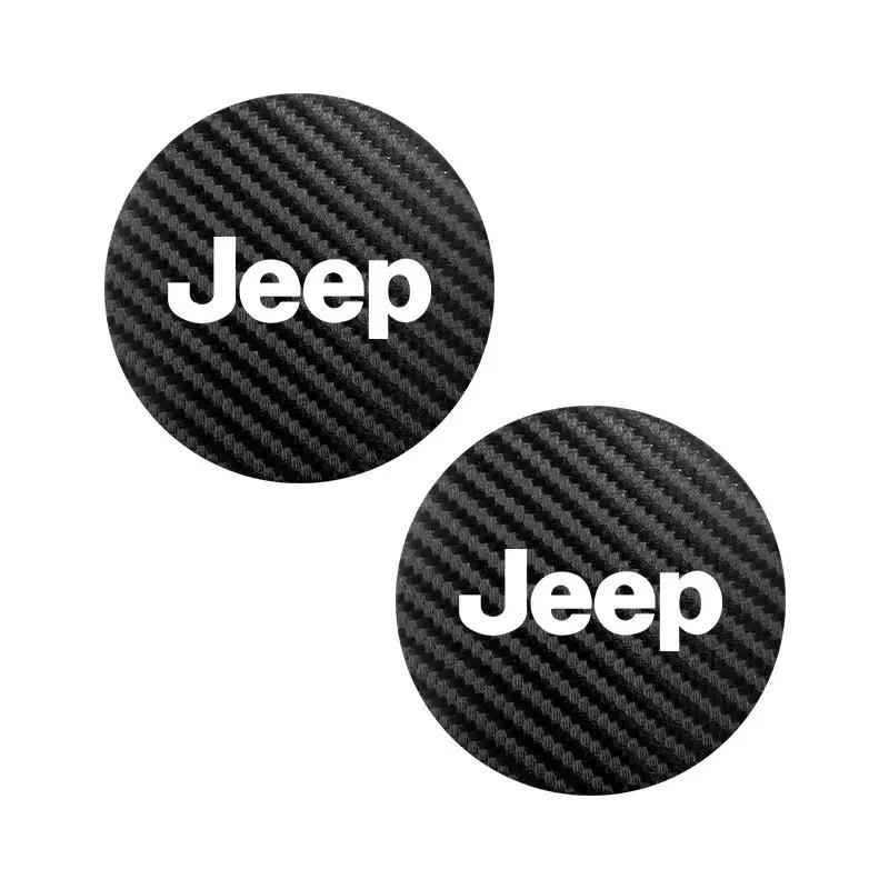 Per Jeep 2 Pezzi Sottobicchiere in Pelle Antirumore Tappetino per Tazza d'Acqua Cuscino Per Jeep Renegade Compass Grand Cherokee Wrangler Patriot Rubi