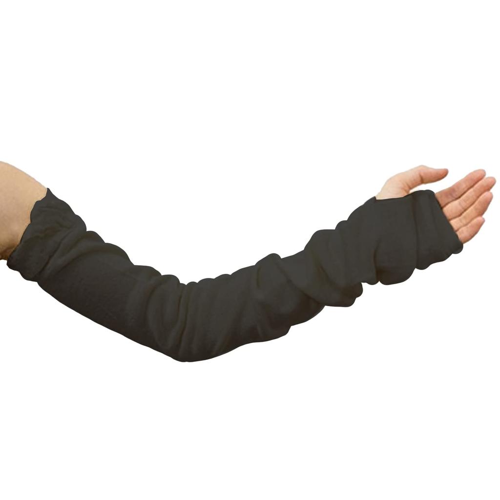 Long Sleeve Black Kyoto Founded 120 Years Nara Traditional Weaving Natural Material Silk Arm Warmer Made In Nara Prefecture and Comfortable UV UV
