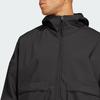 Adidas Solid Color Loose Outdoor Workwear Hooded Jacket for Men, Black