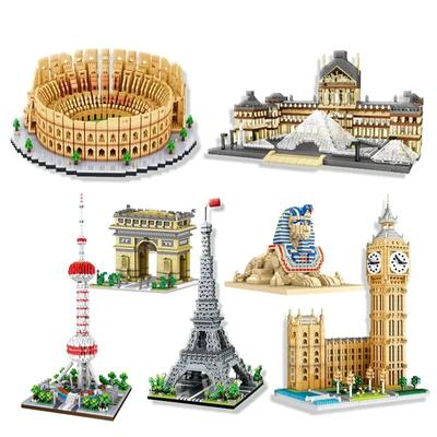 3585 sztuk architektura świata Model klocki wieża eiffla w paryżu diament mikro cegły budowlane DIY zabawki dla dzieci prezent