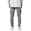 RogueWave Street Elastische Jeans Herren Denim Cargo Hose Waschung Einfarbig Mehrere Taschen Lässig Mittlere Bundhöhe Hose Slim Fit Alltagskleidung Jogger
