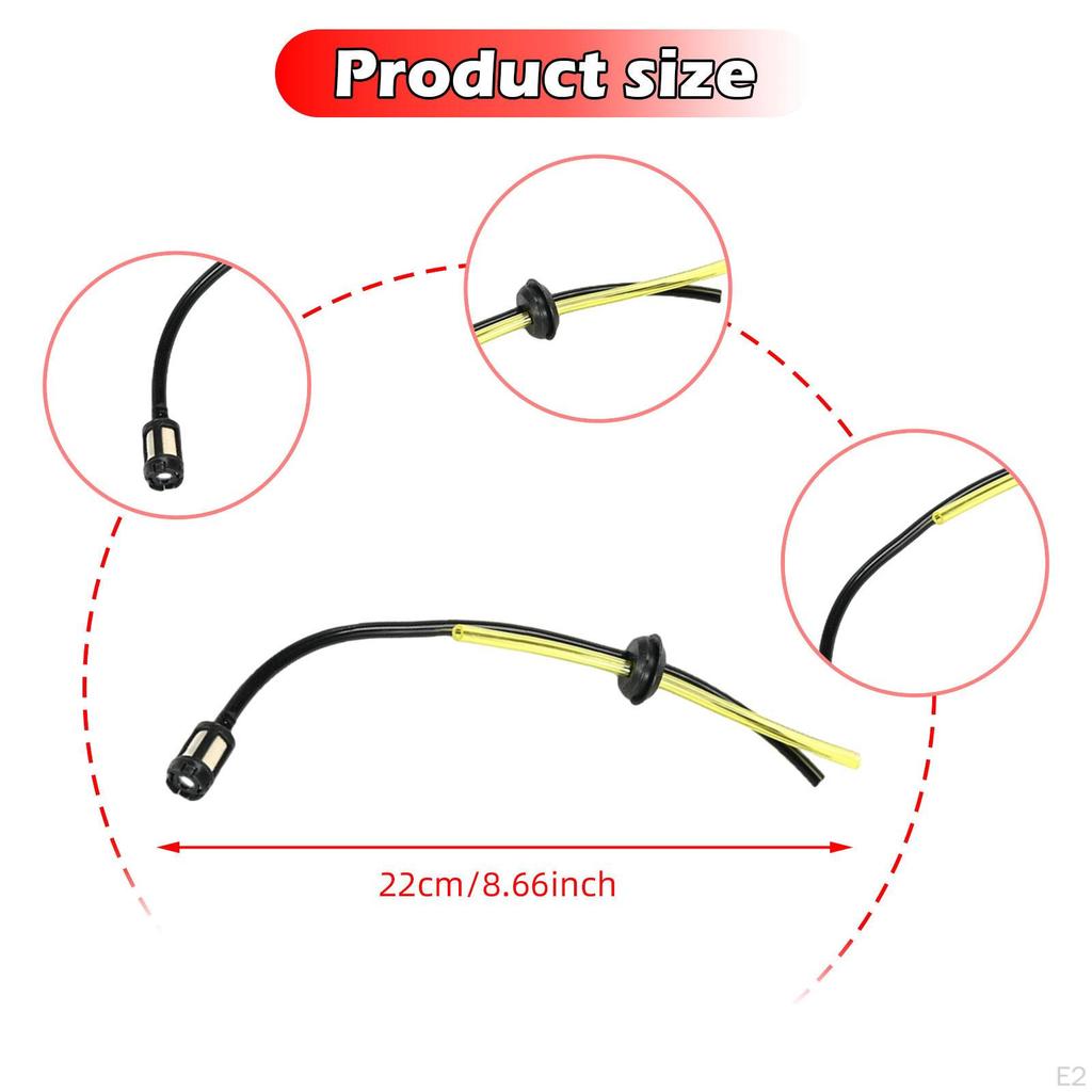 17 Pieces Strimmer Fuels Pipe Petrol Filter Kit 22 cm Replacement with Primer Bulbs for Garden