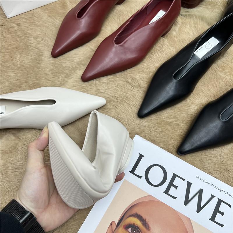 Bailamos Neue Damen Flache Schuhe Mode Spitze Flach zum Hineinschlüpfen Elegante Ballerinas Weiche Flache Ferse Kleid Einzelne Schuhe