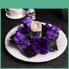 Halloween Purple Rose Candle Ring Decor With Artificial Flower Wreath For Room Atmosphere And Celebration