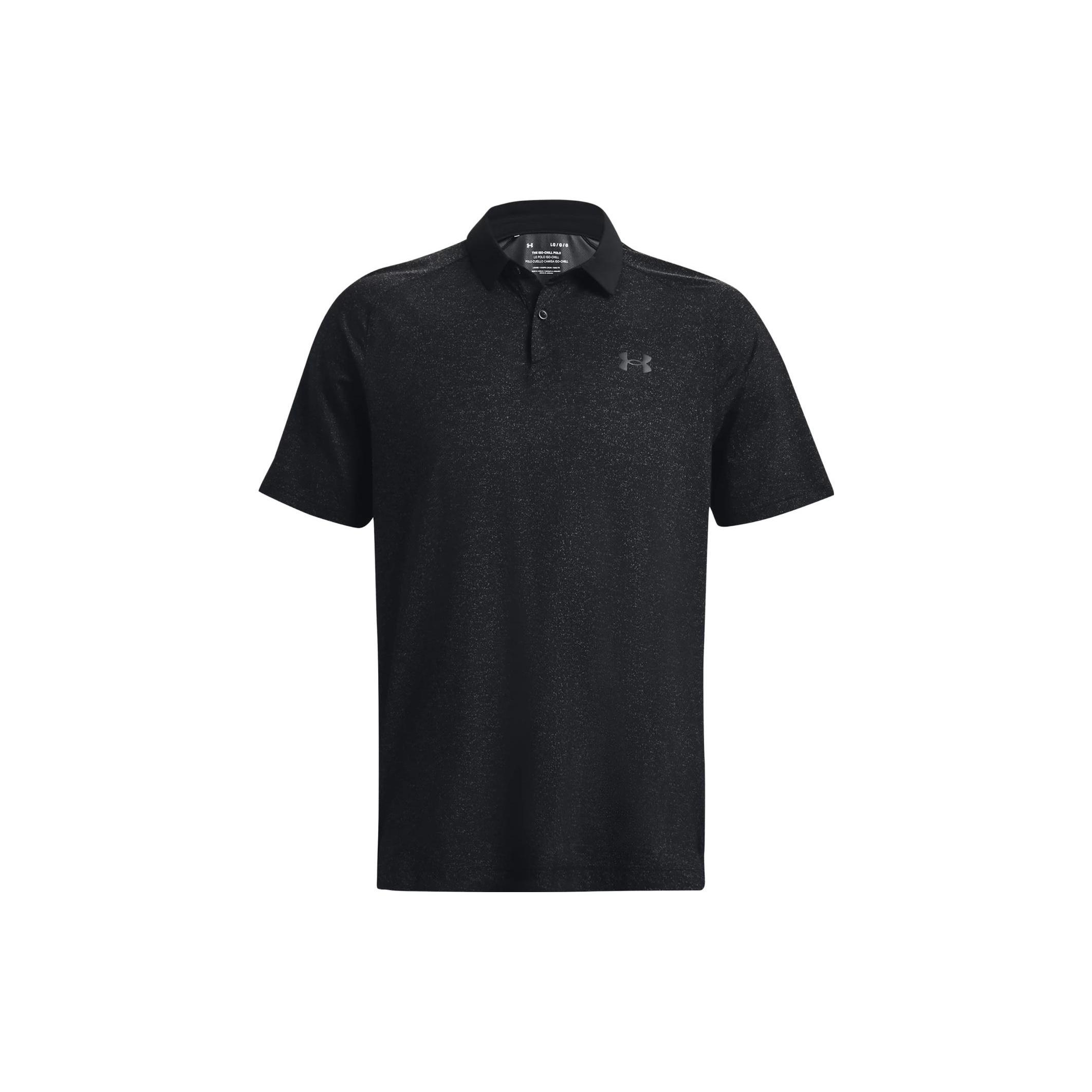 Under Armour Iso-Chill Heather Polo Shirt Black Men s 1377294-001 XL