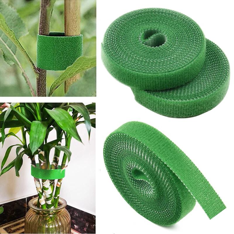 3 Rolls Green Garden Twine Plant Ties Nylon Plant Bandage 2 Meters Garden Hook Loop Bamboo Cane Wrap Support Garden Accessories