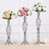 Cross-border Dining Table Candlestick Ornaments Golden Iron Vase Twist Candlestick Wedding Flowerware Wedding Props