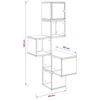 Wall Corner Shelf Black Oak 48 x 48 x 120 cm Engineered Wood