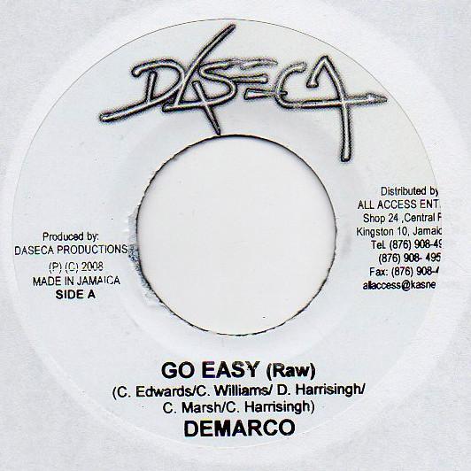 

7inch Record DEMARCO - Go Easy NONE Daseca 2008 Jamaica Reggae, Ska & Dub Used