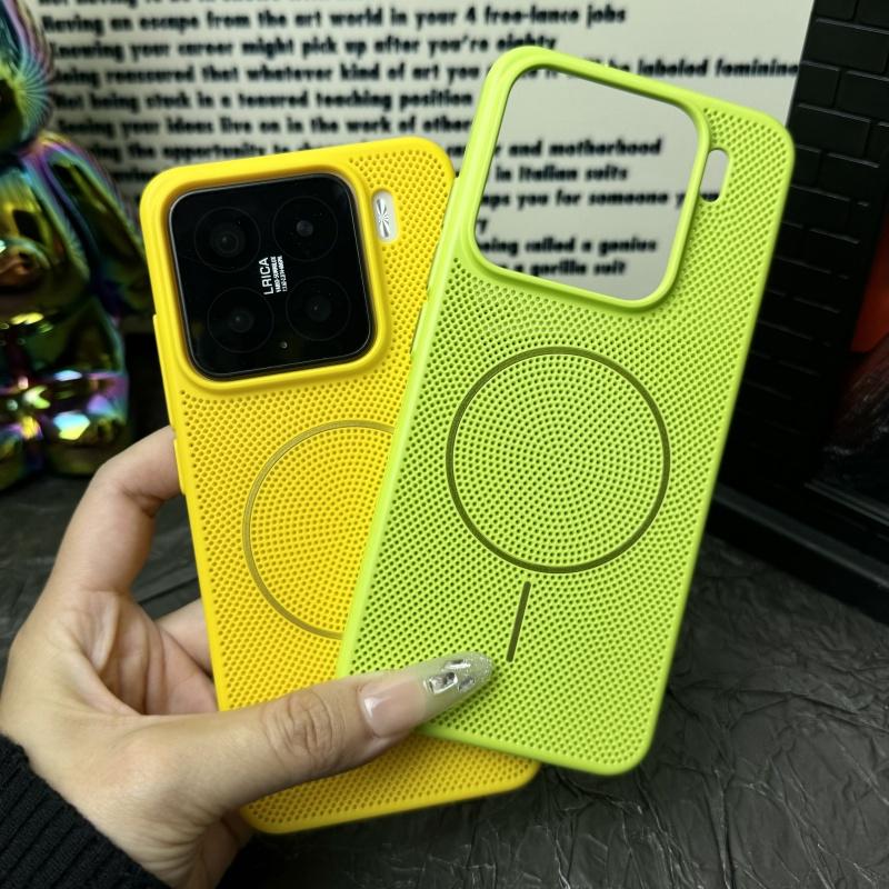 Dissipate Heat Plastic Hard For Magsafe Case For Xiaomi 15 14 Pro Soft Shockproof Candy Magnetic Wireless Charging Cover