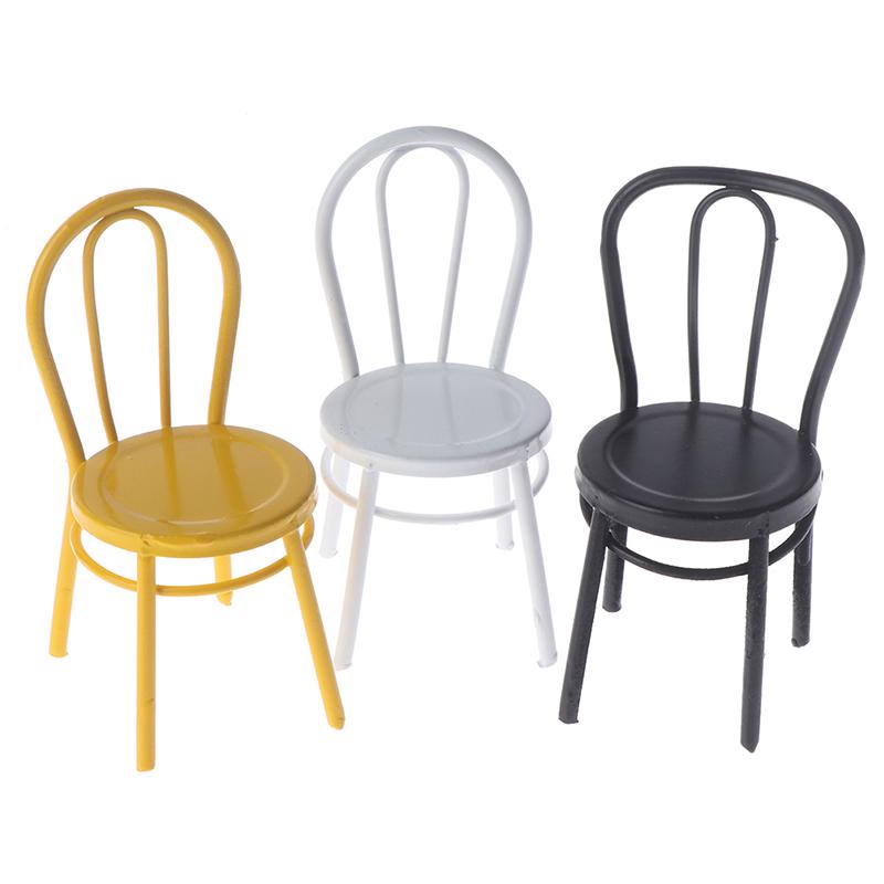 1/12 Dollhouse Miniature Furniture Metal Chair Doll House Accessories