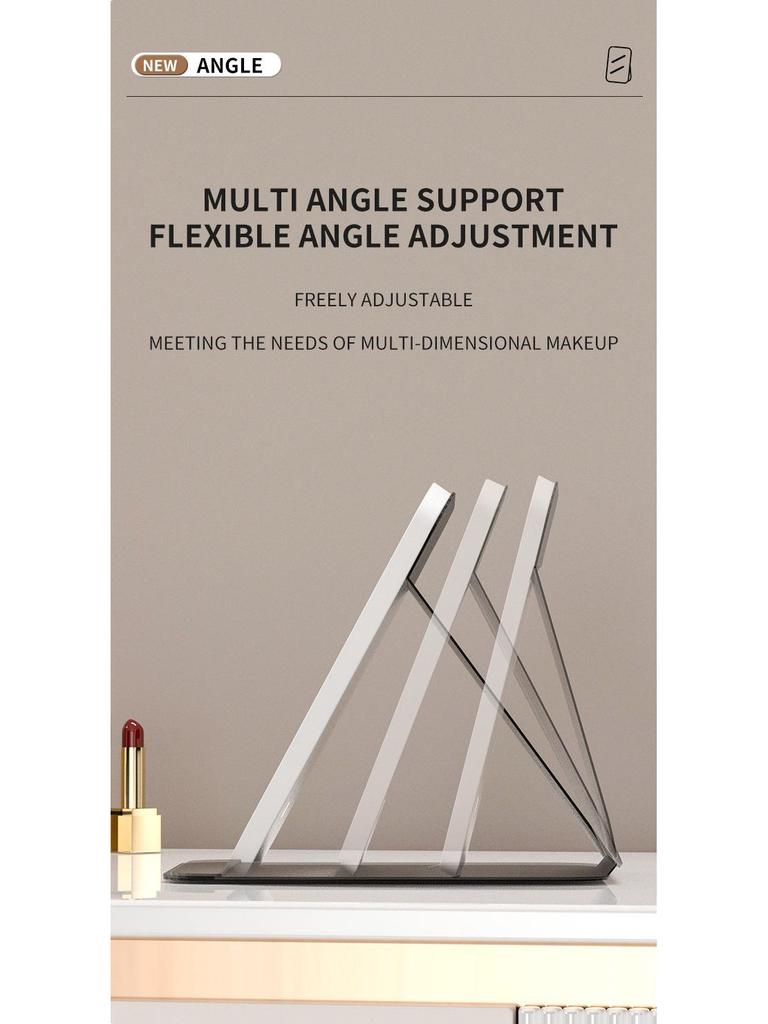 Portable Rechargeable LED Makeup Mirror: Foldable Vanity with Light & Leather Case