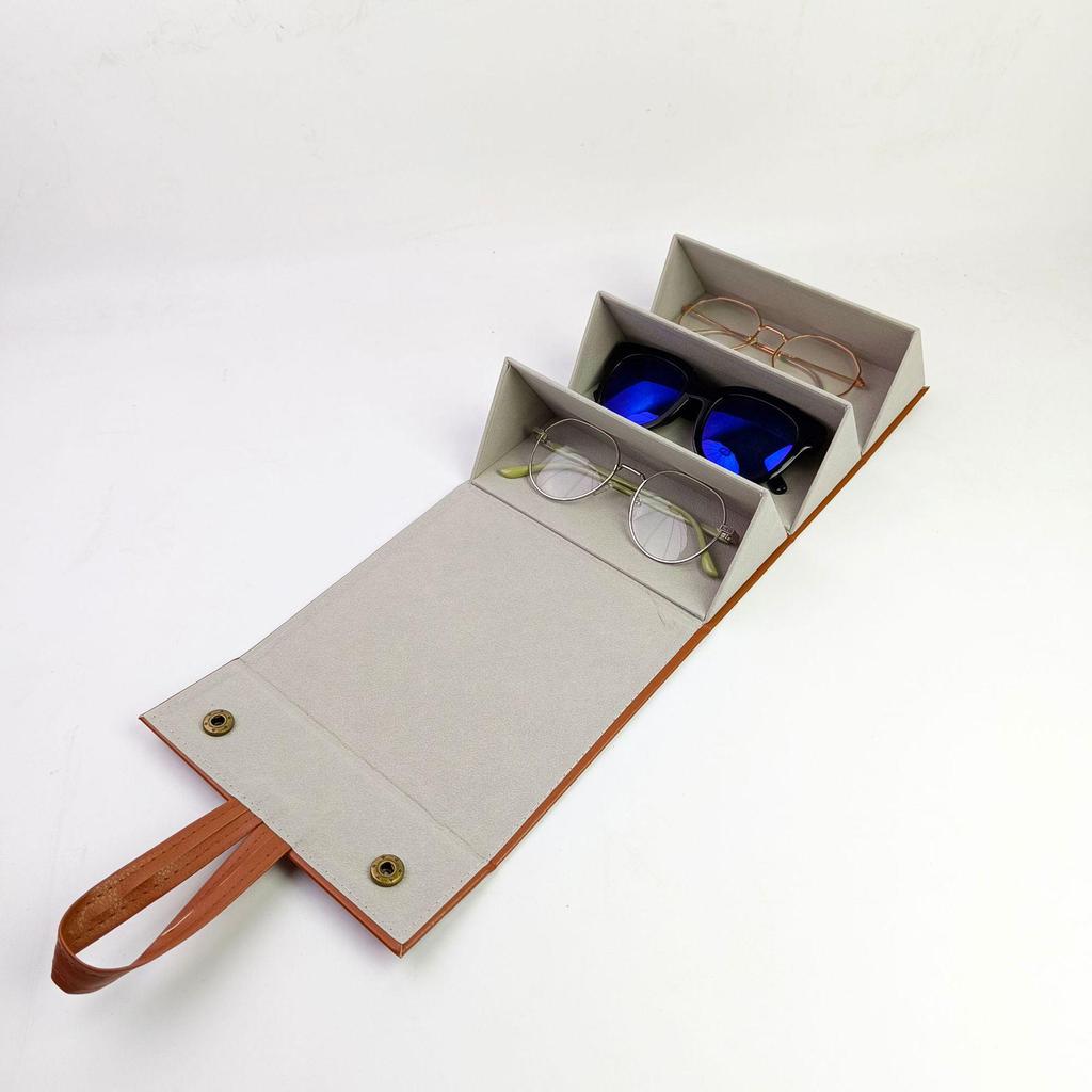 Handmade Multi-section Folding Eyeglass Case for Myopia Glasses & Sunglasses