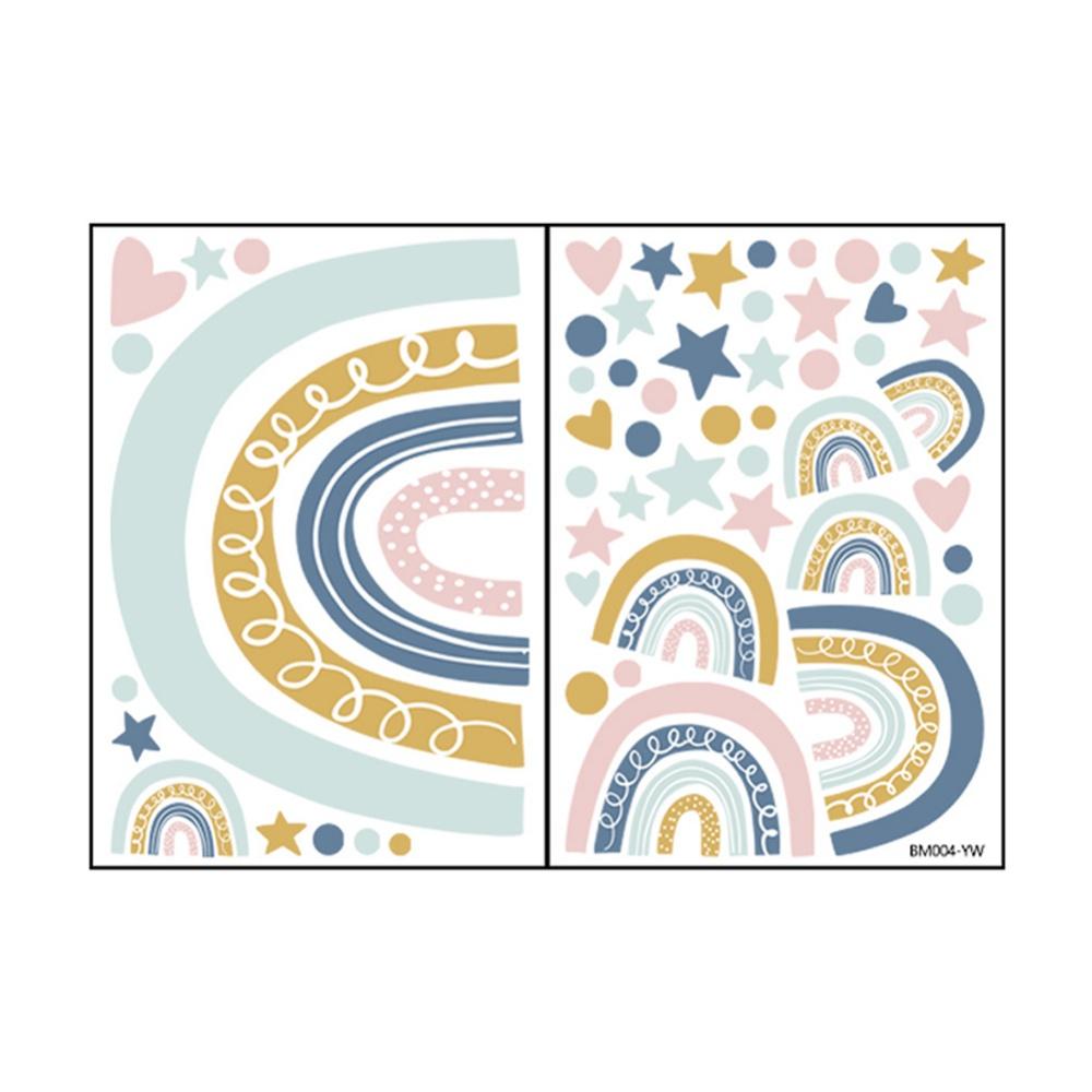 Wall Sticker Rainbow Stars Peel And Stick Girls Bedroom Playroom Decals