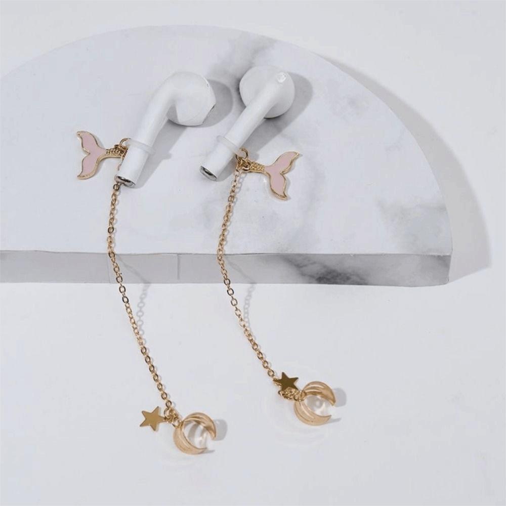 2pcs/pair Dolphin Anti-Lost Earphone Clip Ear Decor Headphone Chains  Bluetooth Earphone розовый