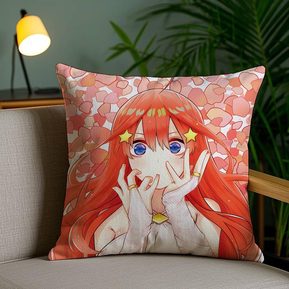 Pillow Case The Q-Quintessential Quintuplets Sofa Short Plush Double-sided HD Printing Room Home Office Gift Cushion Cover