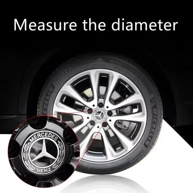 Autoaufkleber Für Benz Neu 4 Stück/Set 75mm Für Mercedes Benz AMG W203 W206 W220 W205 W211 W212 Auto Radnabenkappen Benz Em