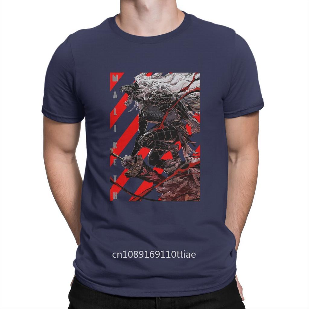 Casual Maliketh Monster T-Shirt Crewneck Cotton T Shirt DARK SOULS Short Sleeve Tees Graphic Clothing Unisex