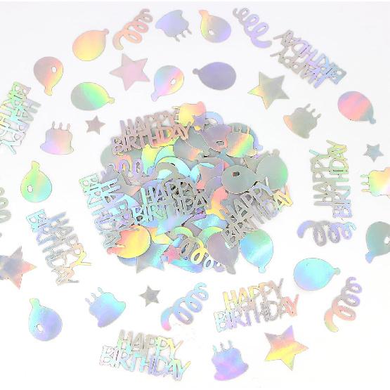 Happy Birthday Confetti for Table Iridescent Balloon Star Shaped Table Scatter Suitable for Disco Themed Birthday/Anniversary Party Decorations