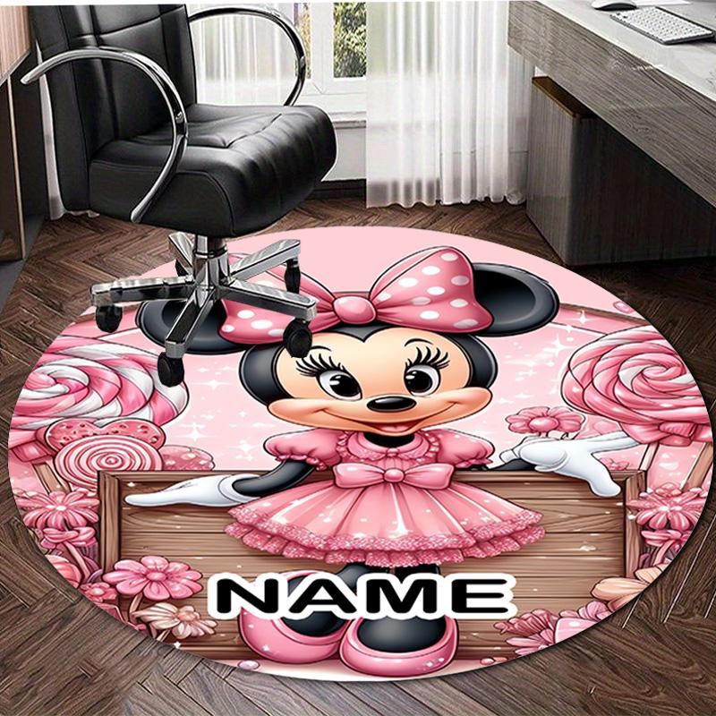 Personalized M-Minnie Round Chair Office Rug - Perfect for Mat, Office Chair & More - Ideal Gift for Birthdays and Holidays