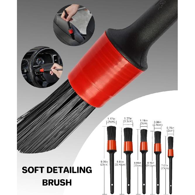 11Pcs Wheel Tire Cleaning Car Detailing Rim Brush Kit, Including Bendable Wheel Woolies Soft Wash Tool, Wheel Wash Brush Cleaning and Tire Brush,