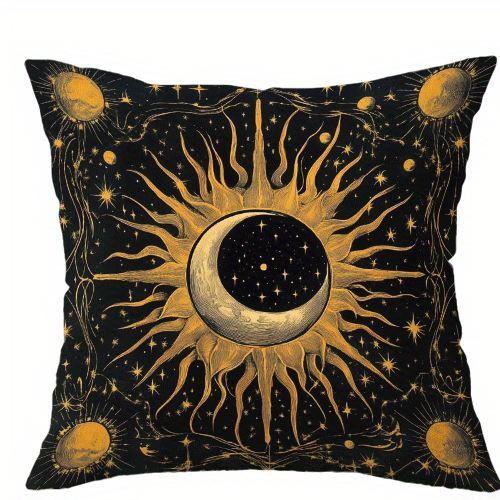 

Cosmic Print Decorative Cushions Sun Moon Hamsa Lotus Polyester pillowcase, sofa decorative cushion cov Headboard Pillow 45x45cm