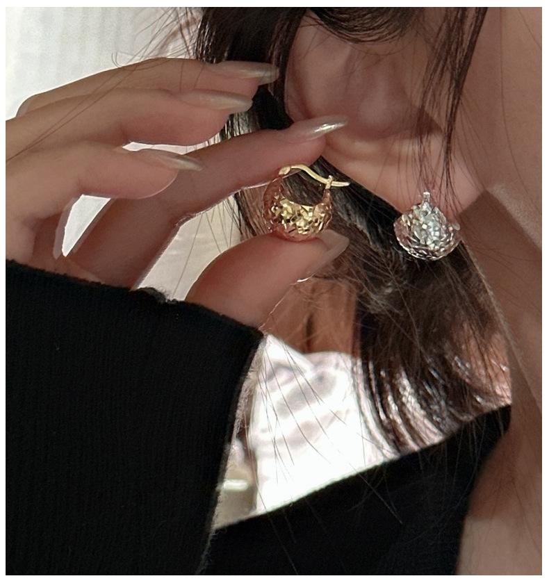 Hot Style Fashion Jewelry Gold Plated Non Tarnish Unique Vintage 925 Sterling Silver Bold Statement Hoop Earrings for Women