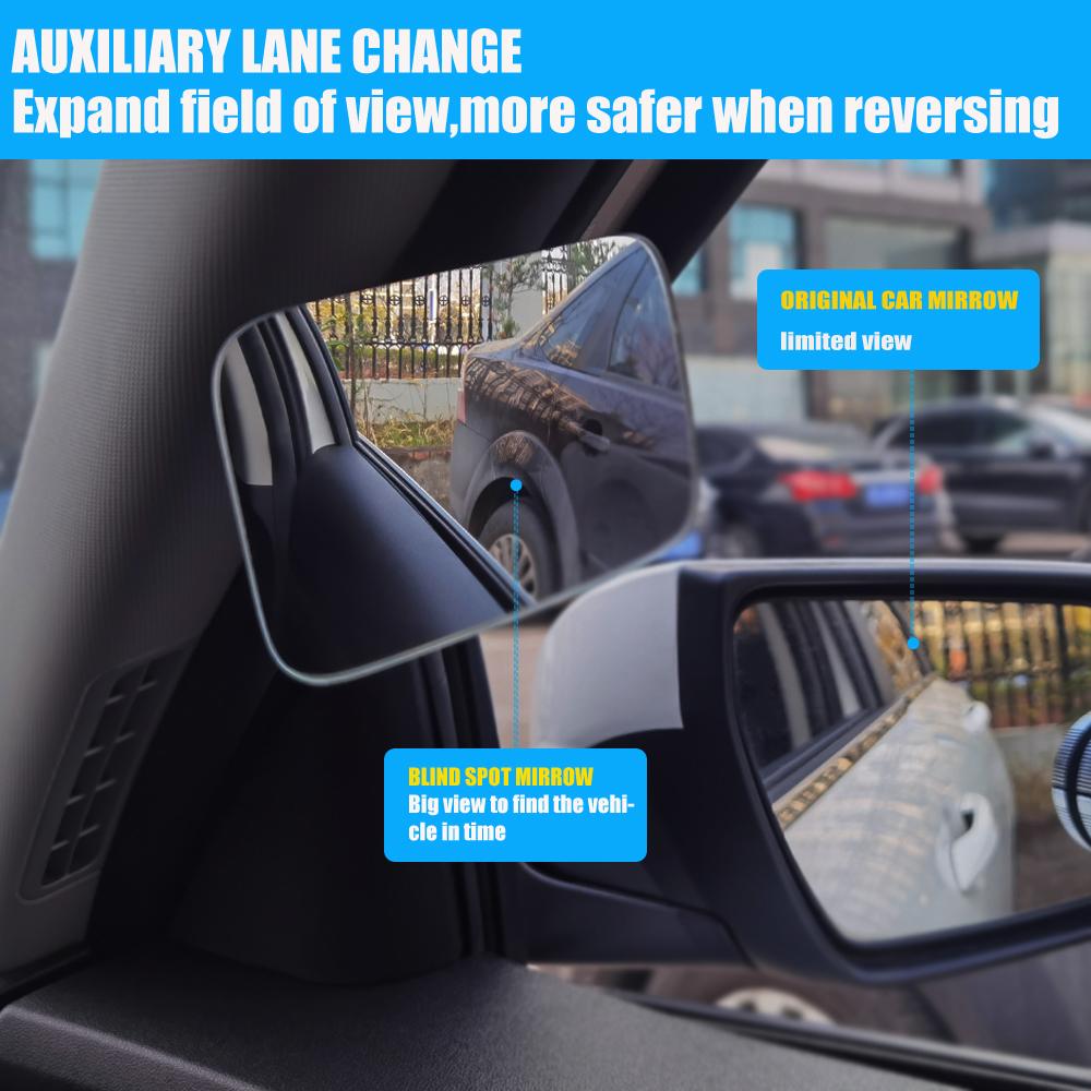 Einstellbarer Auto-Innenraum-Hilfsspiegel für toten Winkel, rahmenlos, 360-Grad-Weitwinkel-Rückspiegel, Auto