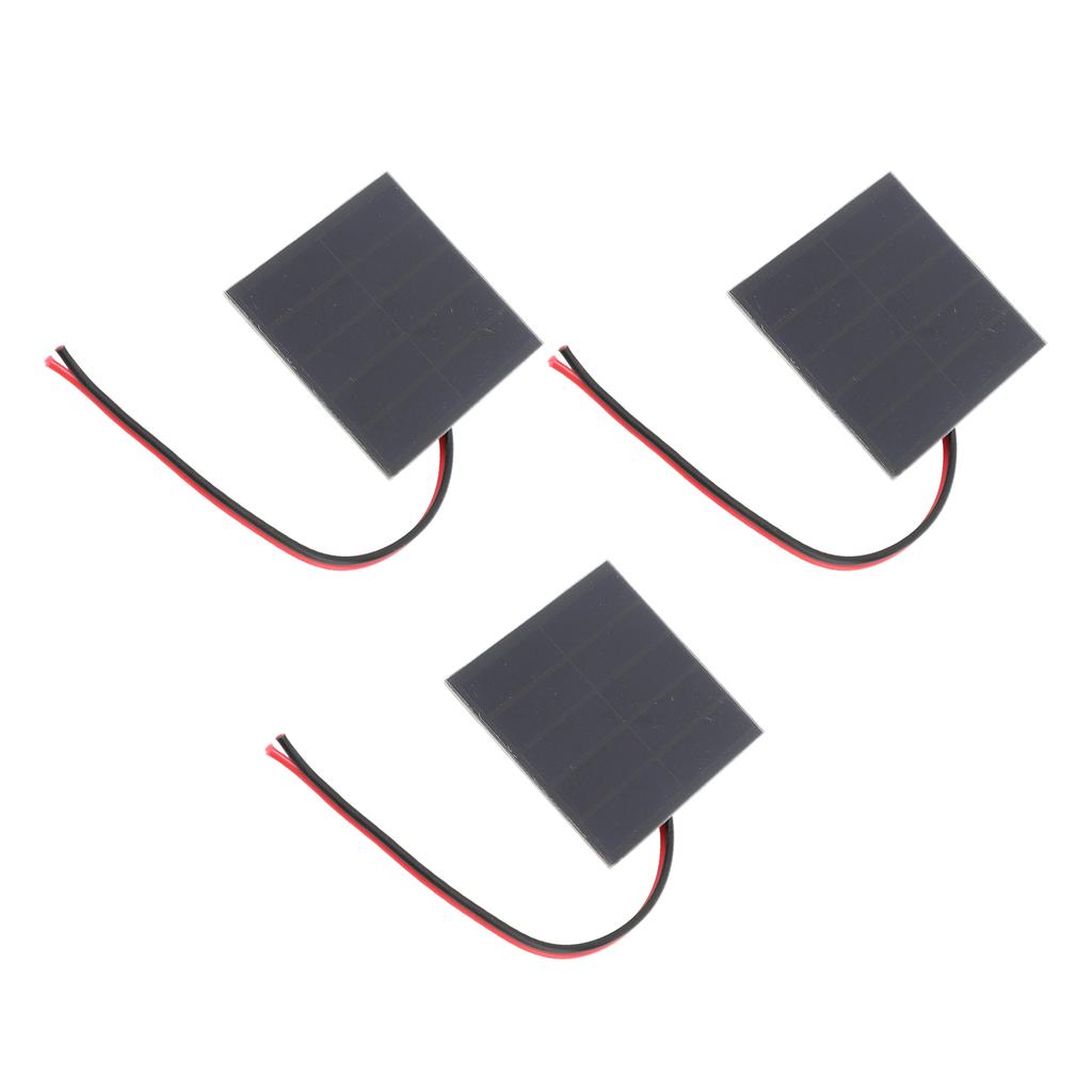 3 Sett Små Solcellepaneler Profesjonelle 1W Monokrystallinsk Silisium Høy Effektivitet DIY Solcellepaneler